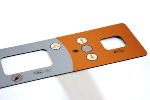 gray and orange backlighting faceplate