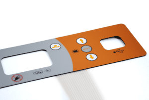 gray and orange backlighting faceplate